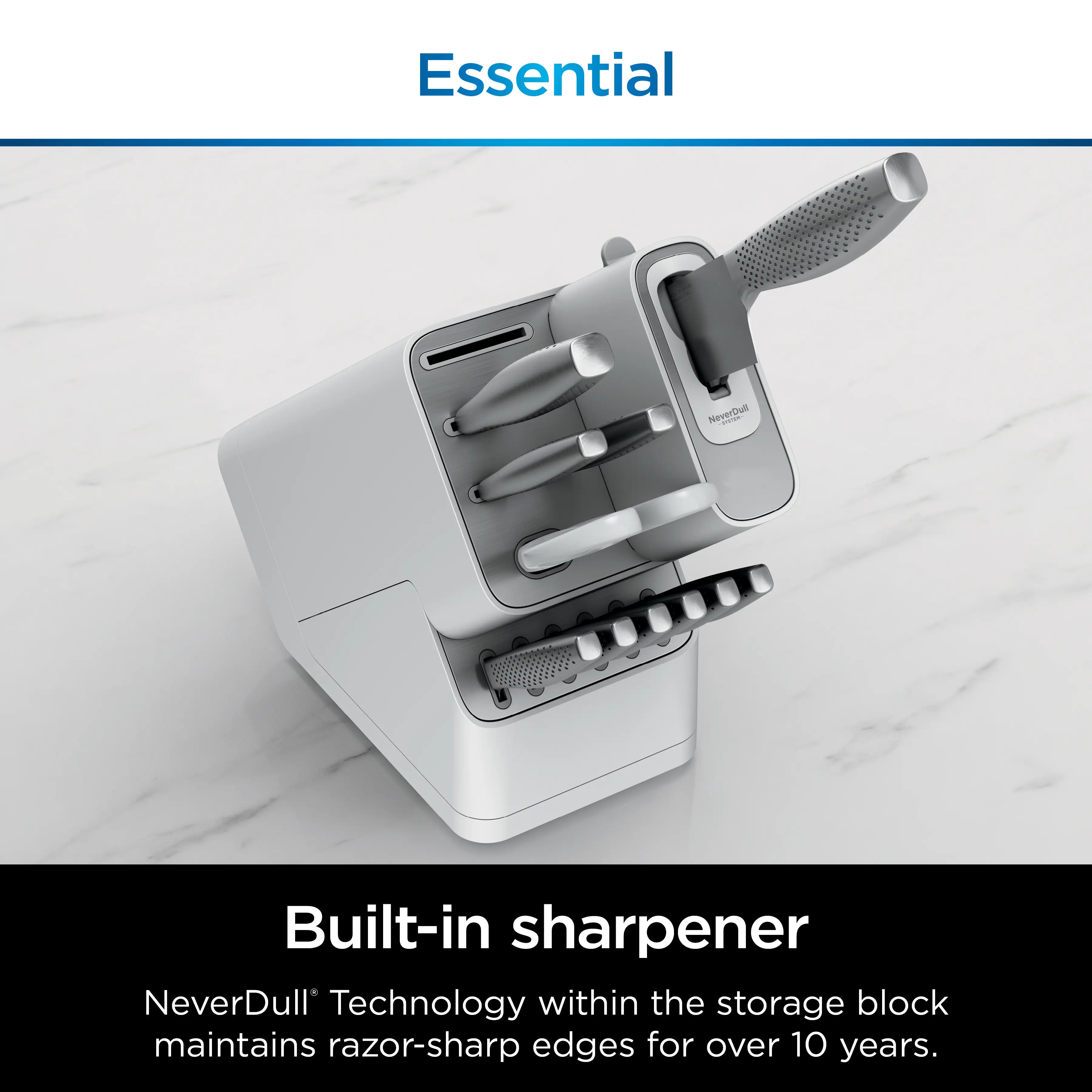 Premium 12pcs Stainless Steel Knife System with Built-in Sharpener