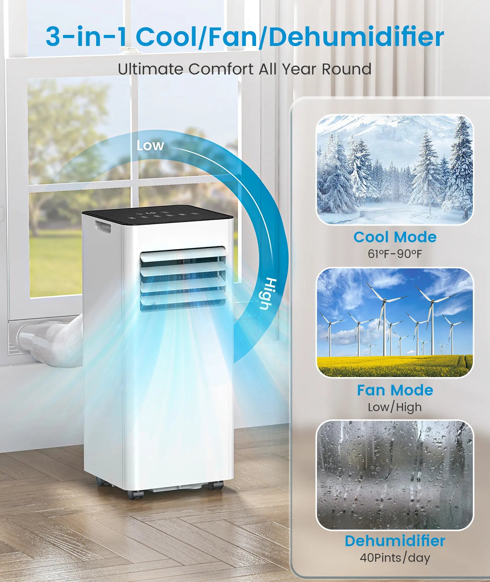 Portable Air Conditioners Cool Up to 350/450 Sq.Ft