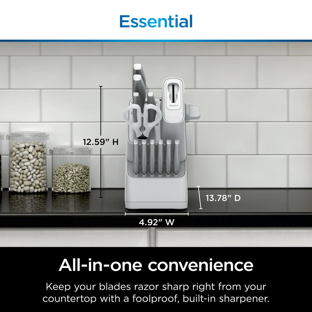 Premium 12pcs Stainless Steel Knife System with Built-in Sharpener